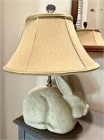 Unique Cream Color Lying Rabbit Table Lamp, Works