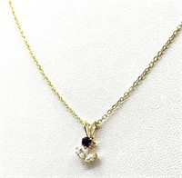 10KT Yellow Gold Natural Amethysts (0.15ct)