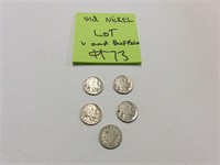 V and Buffalo nickel lot