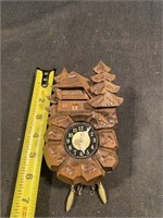 Miniature Wooden Chime Clock Works 6" H