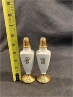 Vintage 1970's Gold Calligraphy Font Salt & Pepper