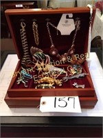 Jewelry box with assorted animal jewelry