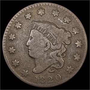 1820 N - 8 Coronet Head Large Cent NICELY
