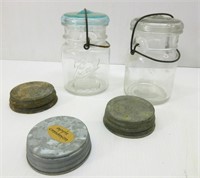 Vintage Pint Jars W/Extra Lids