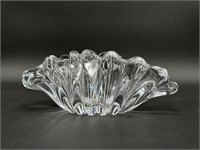 Vintage Crystal Glass Deco Swirling Wave Dish