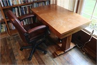 Nice Mission Style Wood Desk & Office Chair