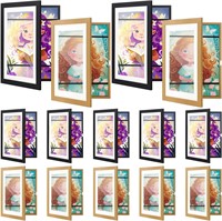 10 Pcs Kids Art Frames (Black  Wood Color)