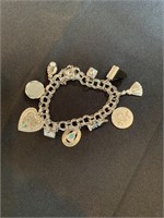Charm Bracelet Marked American Sterling (most