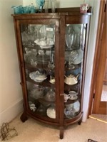 Bowfront glass china cabinet (contents on & in NOT