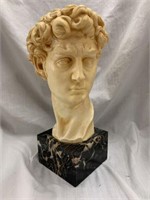 BUST OF DAVID ON MARBLE BASE BY GINO RUGGERI -