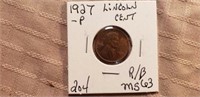 1927P Lincoln Cent R/B MS63