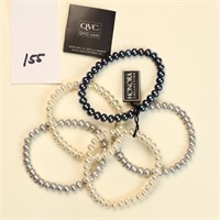 QVC Honora Pearls stretch bracelets