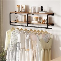 ORSENIGO Industrial Pipe Clothing Rack with Shelv