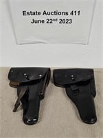 (2) German Luger Leather Gun Holsters