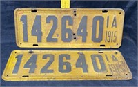 Iowa vintage plates 1915