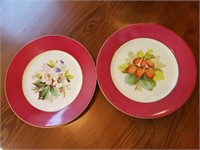 Pair of Antique Fruits & Nuts Plates
