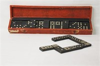 Vintage Double Nine Wood Domino Set