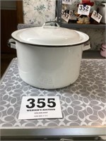 White enamel ware pot