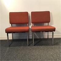 PAIR CHROME SIDE / OFFICE CHAIRS MCM