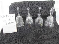 4pc Vintage Lead Crystal Bell Collection