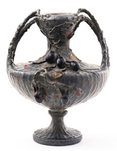 Amphora Austrian Art Nouveau Grape Motif Vase