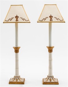Neoclassical Revival Manner Porcelain Table Lamps