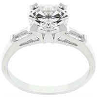 Alluring Round 2.90ct White Sapphire 3-stone Ring