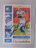 JUSTIN HERBERT SIGNED ROOKIE CARD WITH COA