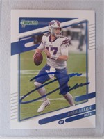 JOSH ALLEN SIGNED SPORTS CARD WITH COA BILLS