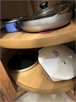 Items on 2 shelves of Lazy Susan