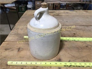 Antique 1 gallon crock jug, no markings,