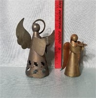 2 Brass Angel Candleholders