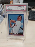 CHIPPER JONES GRADED 8.5 1991 BOWMAN ROOKIE