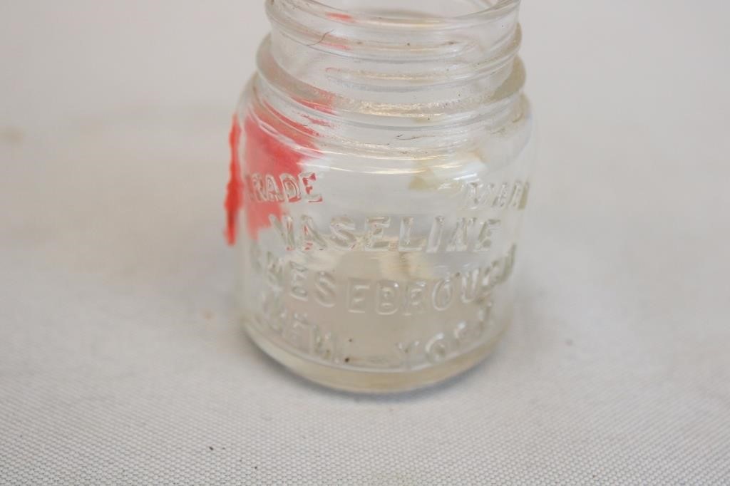 Vintage Clear Glass Vaseline Jar
