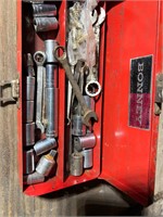 SOCKETS & WRENCHES IN SMALL TOOLBOX