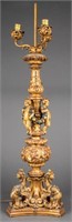 Continental Baroque Style Giltwood Pricket Lamp