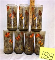 7 butterfly decorated tumblers