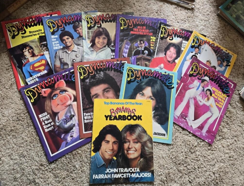 Vintage Dynamite Magazines + Banana Yearbook 1977