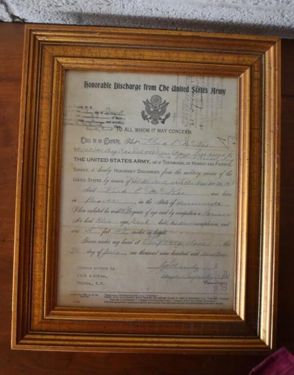 WWI Hon. Discharge from US Army