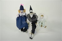 Porcelain & Bisque Hand Painted Clown Dolls