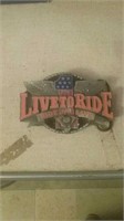 Live to ride ride to live belt buckle