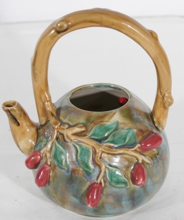 Bamboo & Berries Pottery Tea Pot