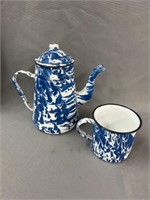 Agateware Teapot & Mug