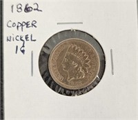1862 Copper Nickel 1 Cent