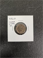 1860 Copper Nickle 1 Cent