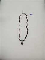total wt 24.59g-Garnet/Sterling necklace