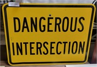 DANGEROUS INTERSECTION ROAD SIGN