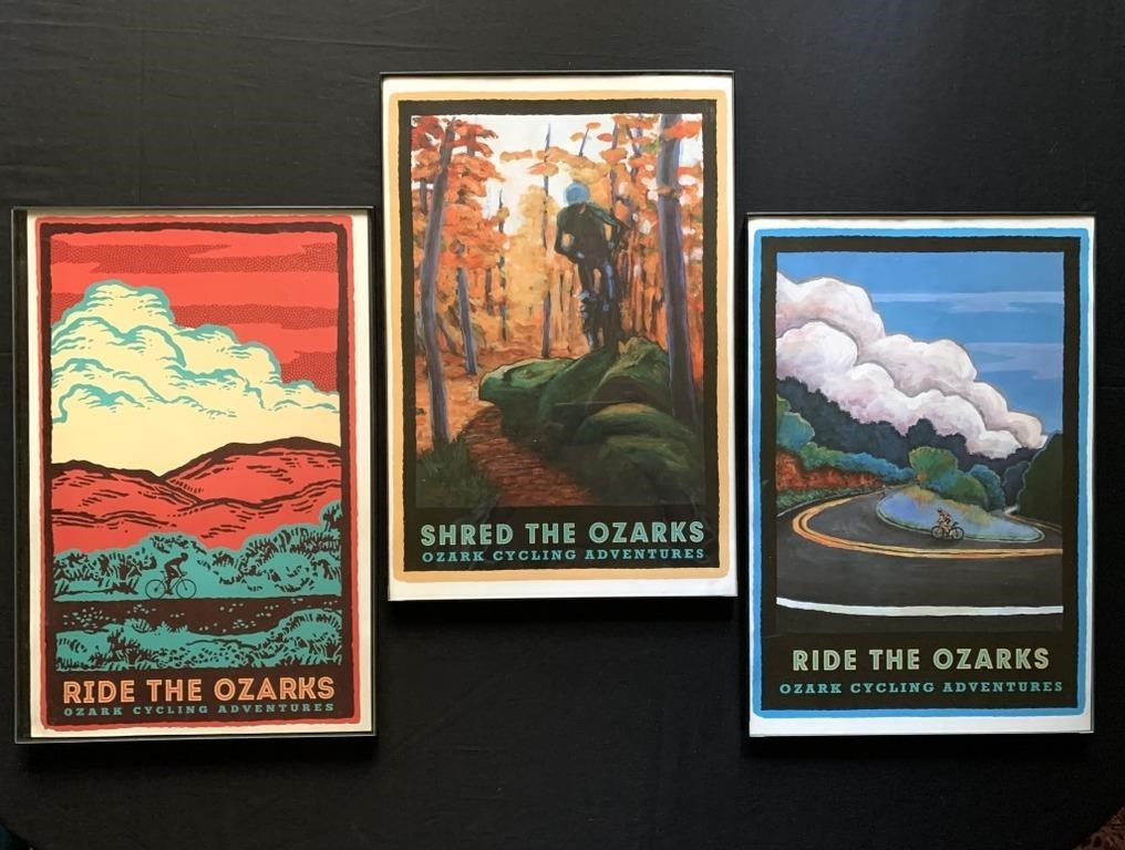 Set Ozark Cycling Prints Framed Jonathan Harris