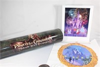 3 Disney Posters - Pirates, Cinderella Castle