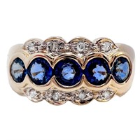 Stunning Sapphire & Diamond Ring 14k